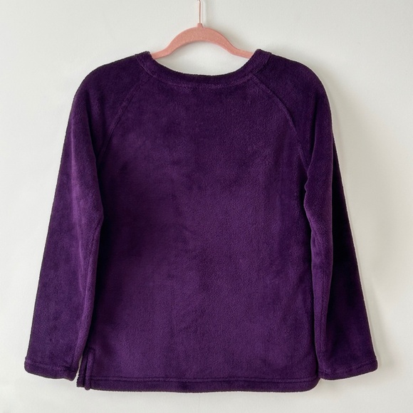Charter Club Purple Plush Fleece Crewneck Top - Picture 11 of 16